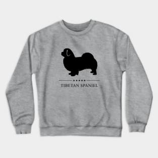 Tibetan Spaniel Black Silhouette Crewneck Sweatshirt